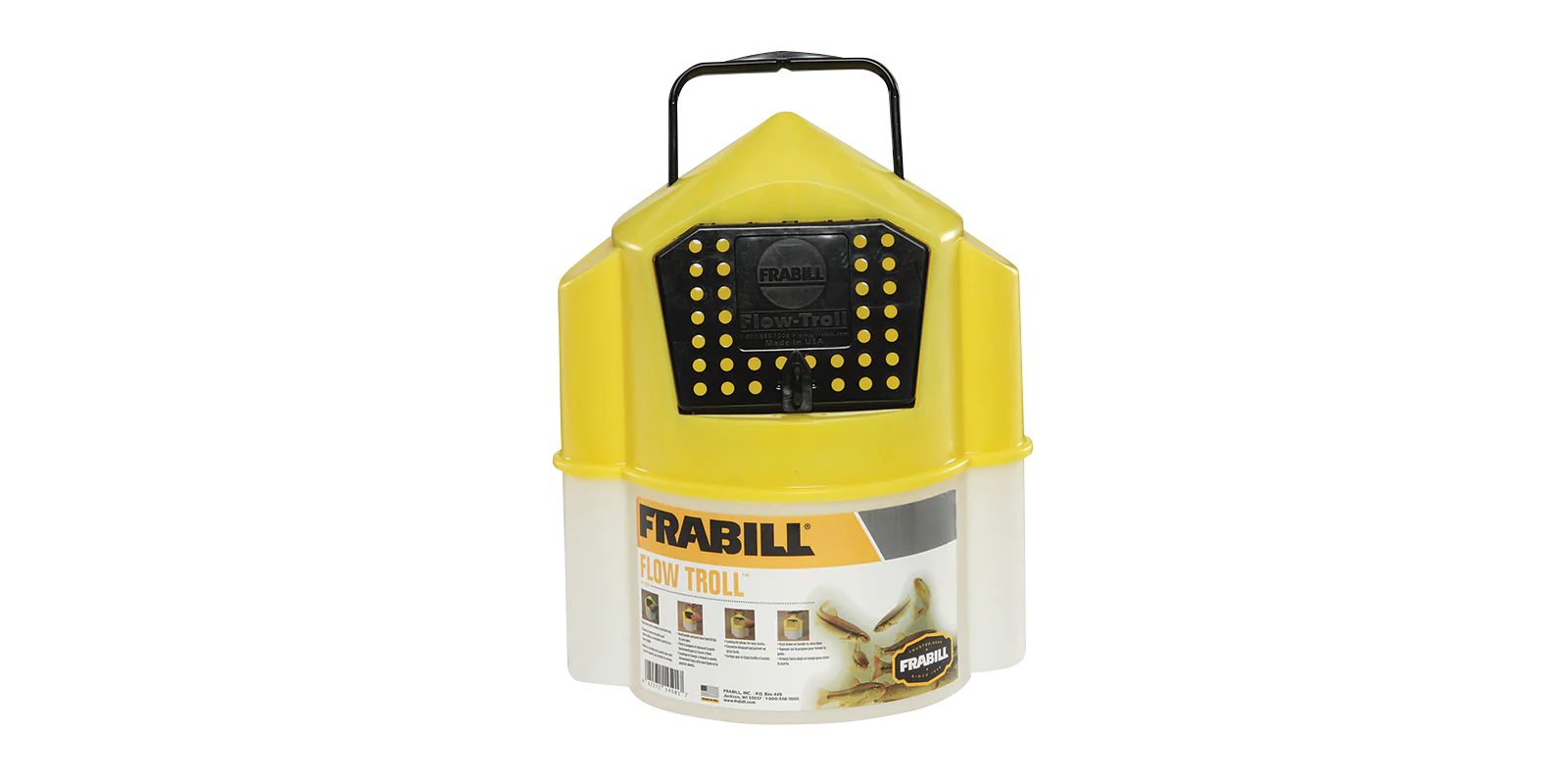 Frabill® Flow-Troll® Bait Container, 6-Quart, Yellow/White