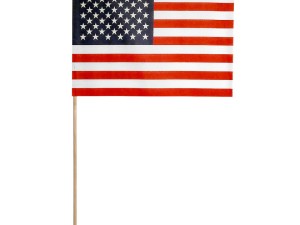Super Tough US Stick Flag 12"x18" 30" x 3/8" No Fray