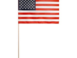 Super Tough US Stick Flag 12"x18" 30" x 3/8" Sewn Edges