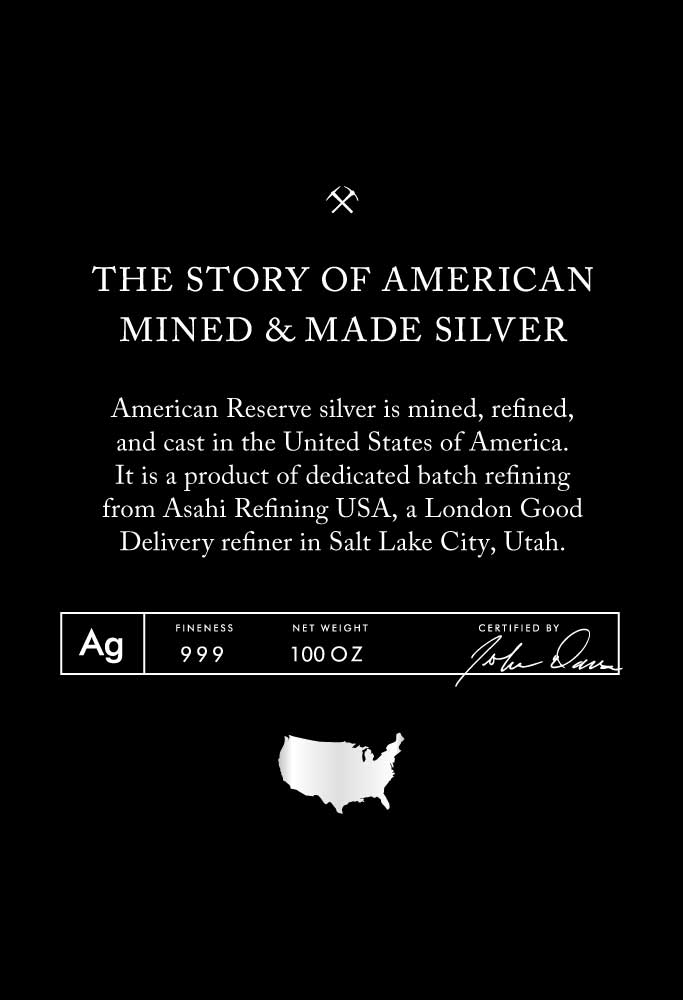100 oz American Reserve Silver Bar - Image 3