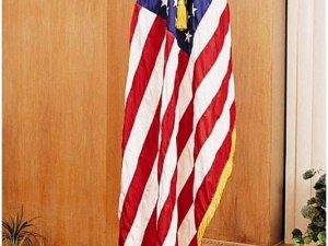 8 FT American Flag Indoor Set with Wood Pole - Complete Presentation Set