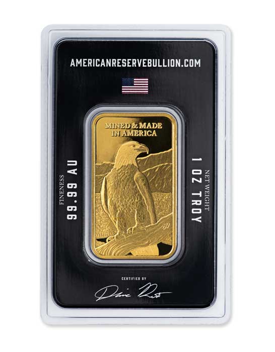 1 oz American Reserve Gold Bar (New w/ Assay) - Image 2
