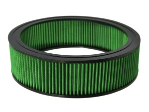 Air Filter Element - Round - 12 in Diameter - 3.43 in Tall - Reusable Cotton - Green - Various GM Applications - Each