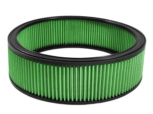 Air Filter Element - Round - 14 in Diameter - 4 in Tall - Reusable Cotton - Green - Universal - Each