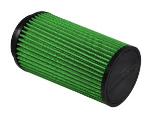 Air Filter Element - Clamp-On - Conical - 5.5 in Diameter Base - 4.75 in Diameter Top - 9 in Tall - 4 in Flange - Reusable Cotton - Green - Universal - Each