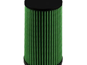 Air Filter Element - Clamp-On - Conical - 5.5 in Diameter Base - 4.75 in Diameter Top - 9 in Tall - 3 in Flange - Reusable Cotton - Green - Universal - Each
