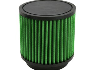Air Filter Element - Clamp-On - Round - 4.38 in Diameter - 4 in Tall - 3 in Flange - Reusable Cotton - Green - Universal - Each