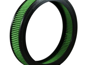 Air Filter Element - Round - 12 in Diameter - 2.5 in Tall - Reusable Cotton - Green - Various GM Applications - Each