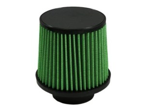 Air Filter Element - Clamp-On - Conical - 6 Diameter Base - 5 in Diameter - 5 in Tall - 3 in Flange - Reusable Cotton - Green Universal - Each