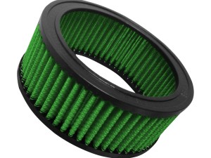 Air Filter Element - Round - 6.33 in Diameter - 2.48 in Tall - Reusable Cotton - Green - Universal - Each