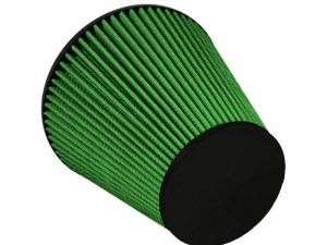 Air Filter Element - Clamp-On - Conical - 7.88 in Diameter Base - 4.75 in Diameter Top - 7.8 in Tall - 4 in Flange - Reusable Cotton - Green - Universal - Each