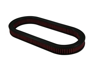 Air Filter Element - Oval - 20.79 in L x 9.62 in W - 2 in Tall - Reusable Cotton - Red - Universal - Each