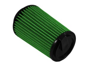 Air Filter Element - Clamp-On - Conical - 6 in Base Diameter - 5 in Top Diameter - 9.13 in Tall - 4 in Flange - Reusable Cotton - Green - Ford Mustang 2005-09 - Each
