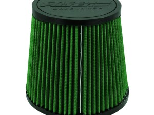 Air Filter Element - Clamp-On - Conical - 6 in Diameter Base - 4.75 in Diameter Top - 6 in Tall - 3.75 in Flange - Reusable Cotton - Green - Universal - Each