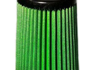 Air Filter Element - Clamp-On - Conical - 4.3 in Diameter Base - 3.5 in Diameter Top - 5.7 in Tall - 3 in Flange - Reusable Cotton - Green - Universal - Each
