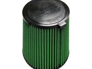 Air Filter Element - Clamp-On - Conical - 7.25 in Base Diameter - 5.15 in Top Diameter - 8.03 in Tall - 5.6 in Flange - Reusable Cotton - Green - Shelby GT500 / Bullitt / Mach 1 - Ford Mustang 2015-22 - Each